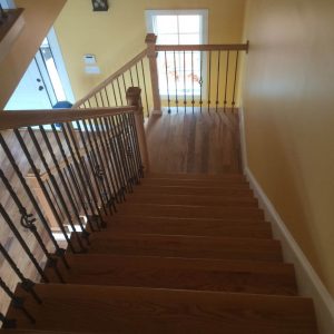 hardwood floor install on stairs