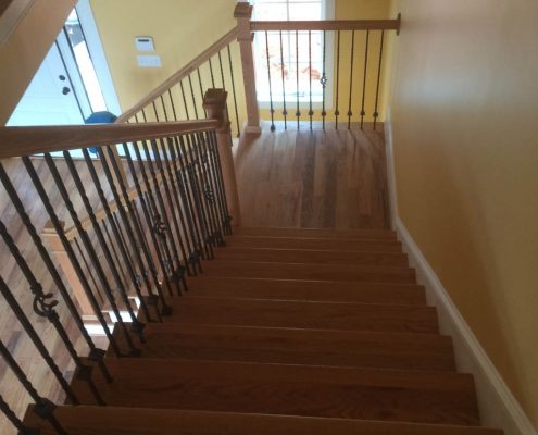 hardwood floor install on stairs