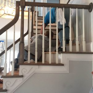 hardwood stair install greensboro