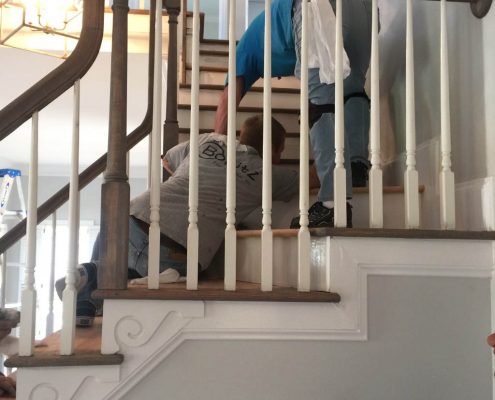 hardwood stair install greensboro